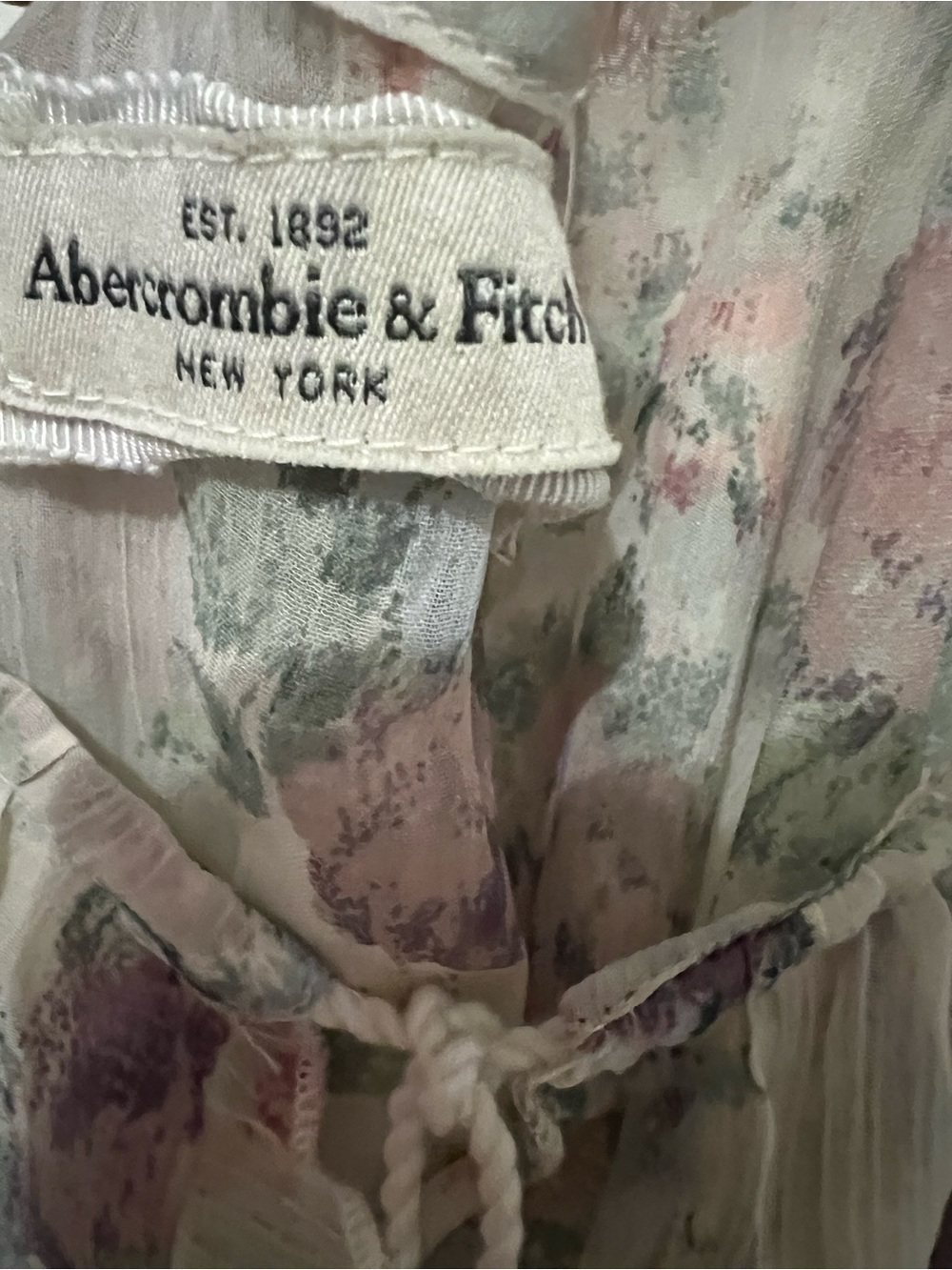Abercrombie & Fitch NWT Floral Chiffon Ruffle Cami Top Y2K L - Picture 4 of 5